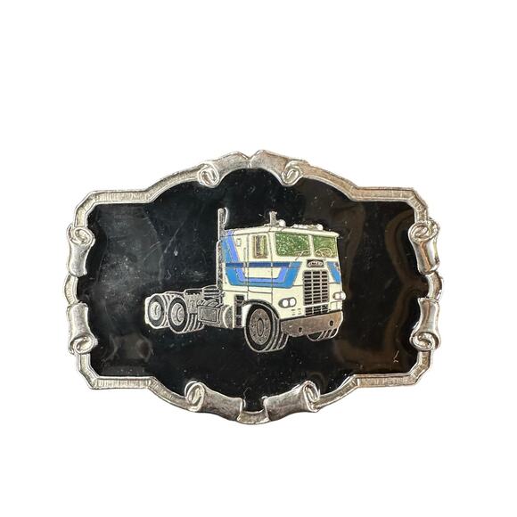 Vintage 1980s Trucker Metal Belt Buckle VTG - Picture 1 of 4
